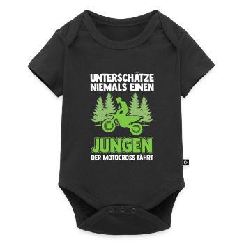 Motocross Biker Dirt Biker Geschenk - Baby Premium Kurzarmbody - Schwarz - Vorne