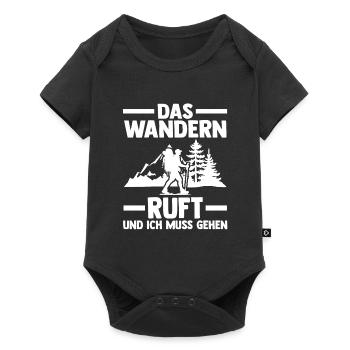 Wandern Berge Wanderer Geschenk - Baby Premium Kurzarmbody - Schwarz - Vorne