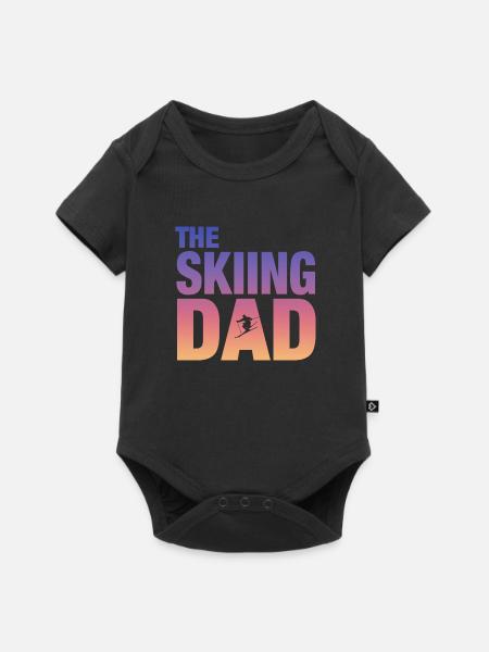 The Skiing Dad - Ski - Baby Premium Kurzarmbody - Schwarz