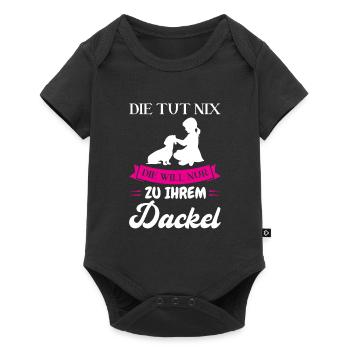 Dackel Hund Dackel Besitzer Geschenk - Baby Premium Kurzarmbody - Schwarz - Vorne
