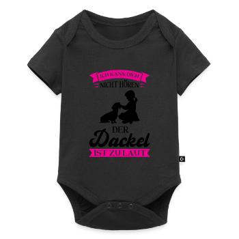 Dackel Hund Dachshund Geschenk - Baby Premium Kurzarmbody - Schwarz - Vorne