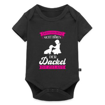 Dackel Hund Hundefreunde Geschenk - Baby Premium Kurzarmbody - Schwarz - Vorne