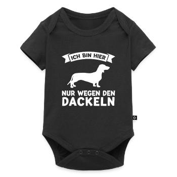 Dackel Hund Hunde Geschenk - Baby Premium Kurzarmbody - Schwarz - Vorne