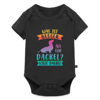 Dackel Hund Dachshund Geschenk - Baby Premium Kurzarmbody - Schwarz - Vorne