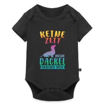 Dackel Hund Dachshunde Geschenk - Baby Premium Kurzarmbody - Schwarz - Vorne
