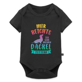 Dackel Hund Hundefreunde Geschenk - Baby Premium Kurzarmbody - Schwarz - Vorne