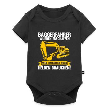 Bagger Fahrer Bagger Bauen Geschenk - Baby Premium Kurzarmbody - Schwarz - Vorne