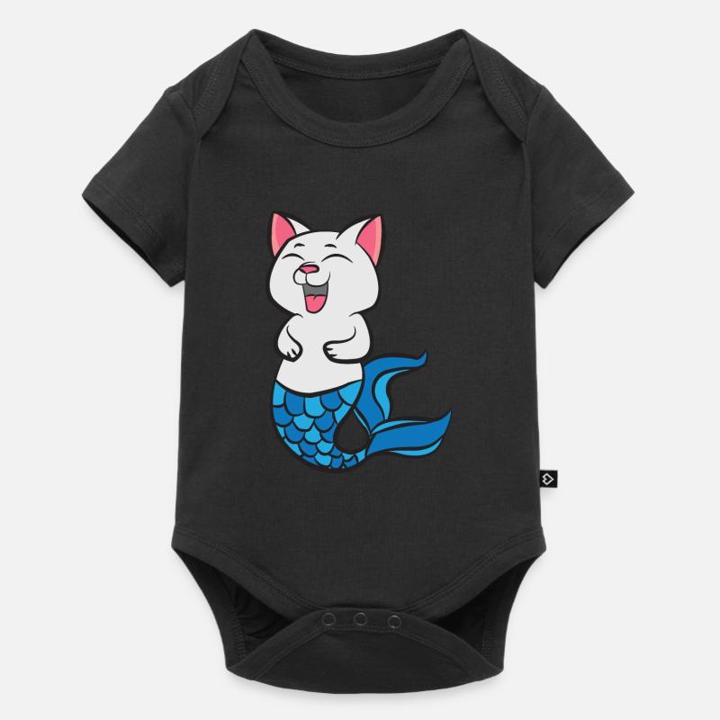 Chat sirène qui rit - Body à manches courtes Premium Bébé - noir