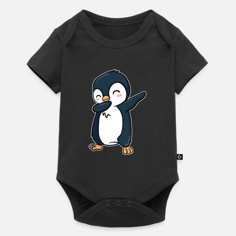 Dabbing Pinguin - Baby Premium Kurzarmbody - Schwarz