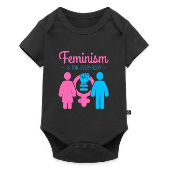 Le féminisme est pour tout le monde - Body à manches courtes Premium Bébé - noir - Devant