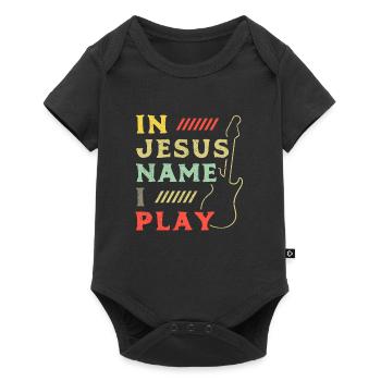 Au Nom de Jésus je joue - Body à manches courtes Premium Bébé - noir - Devant