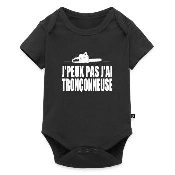 J'peux pas j'ai tronconneuse - Body à manches courtes Premium Bébé - noir - Devant