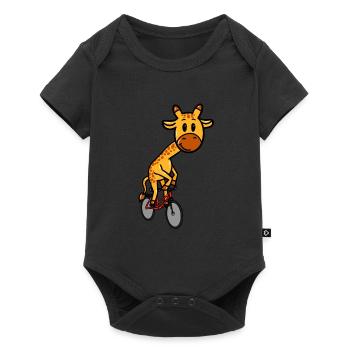 Girafe à vélo - Body à manches courtes Premium Bébé - noir - Devant