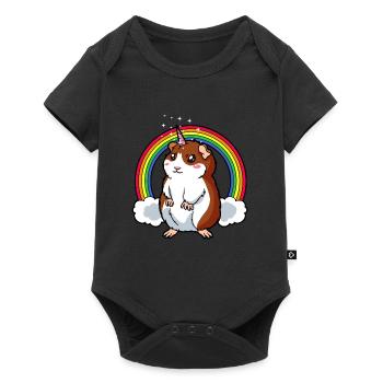 Unicorn Guinea Pig Rainbow - Baby Premium short-sleeve bodysuit - black - Front
