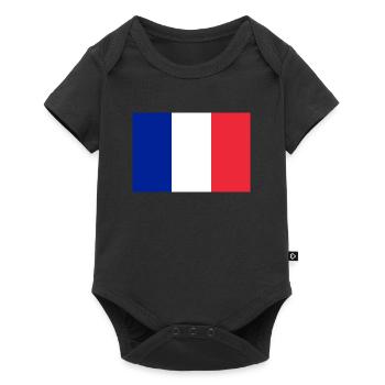 France drapeau tricolore Paris Nice Lyon - Body à manches courtes Premium Bébé - noir - Devant