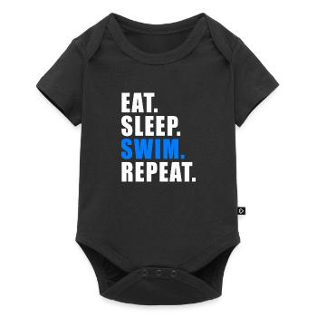 MANGER DORMIR NAGER RÉPÉTER Flotteur de sauvetage de natation - Body à manches courtes Premium Bébé - noir - Devant