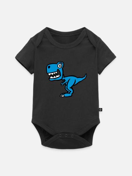 Superdinosaurier (Farbe) - Baby Premium Kurzarmbody - Schwarz