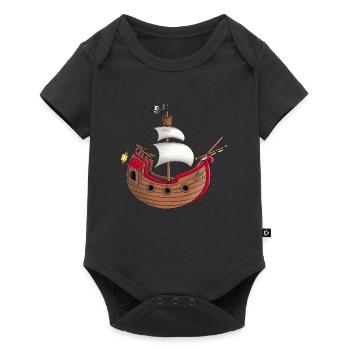 Funny pirate ship - Baby Premium short-sleeve bodysuit - black - Front