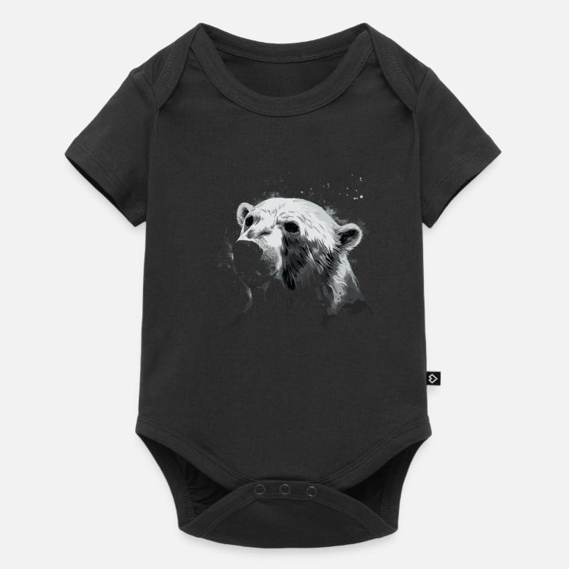 Eisbär Polarbär Bär - Baby Premium Kurzarmbody - Schwarz