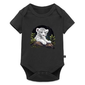 Baby White Tiger Wildcat Jungle - Baby Premium short-sleeve bodysuit - black - Front