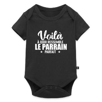 Voilà à quoi ressemble de parrain parfait Parrain - Body à manches courtes Premium Bébé - noir - Devant