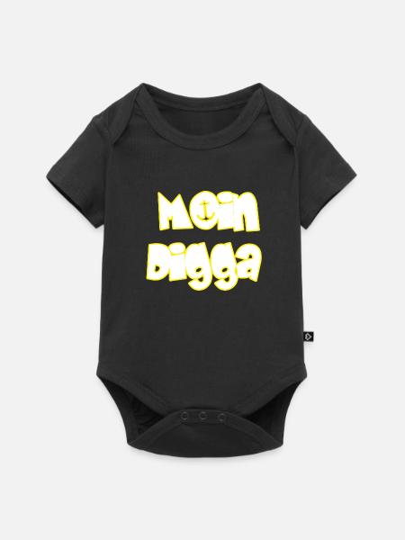 Moin Digga - Baby Premium Kurzarmbody - Schwarz