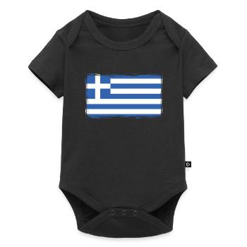 Grèce Drapeau Hellas Athènes Crète Kos Vintage - Body à manches courtes Premium Bébé - noir - Devant
