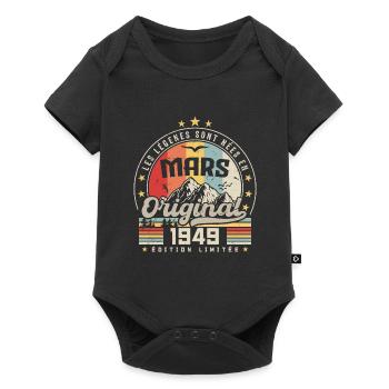 Vintage Mars 1949 Cadeau D'anniversaire 75 Ans - Body à manches courtes Premium Bébé - noir - Devant