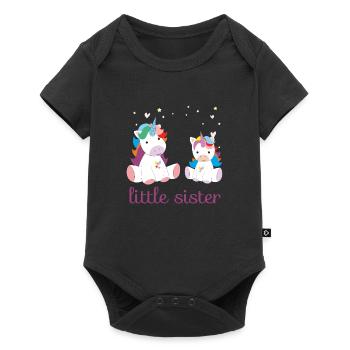 licorne petite soeur - Body à manches courtes Premium Bébé - noir - Devant