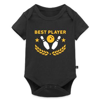 Meilleur joueur (quilles, boule de bowling, étoiles) - Body à manches courtes Premium Bébé - noir - Devant