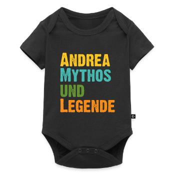 Mythos Andrea die Legende Vorname Andrea - Baby Premium Kurzarmbody - Schwarz - Vorne