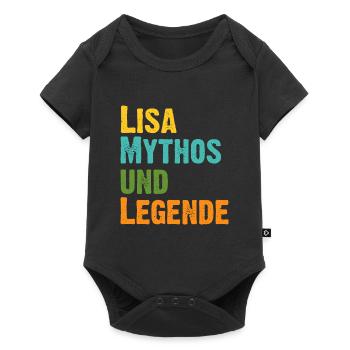 Mythos Lisa die Legende Vorname Lisa - Baby Premium Kurzarmbody - Schwarz - Vorne