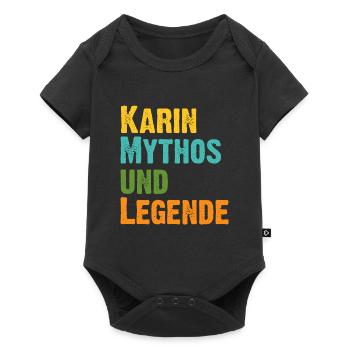 Mythos Karin die Legende Vorname Karin - Baby Premium Kurzarmbody - Schwarz - Vorne