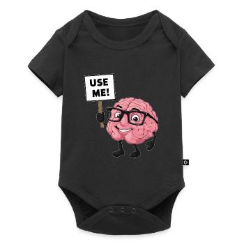 Benutze dein Gehirn Verstand Intelligenz - Baby Premium Kurzarmbody - Schwarz - Vorne
