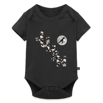 JULIAN - Beautiful boy name with dinosaur - Baby Premium short-sleeve bodysuit - black - Front
