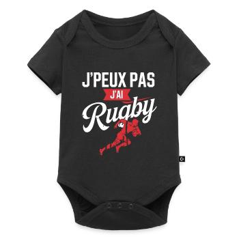 I can't, I have rugby - Baby Premium short-sleeve bodysuit - black - Front