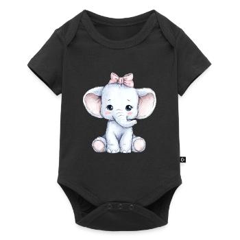 Mignon bébé éléphant - Body à manches courtes Premium Bébé - noir - Devant
