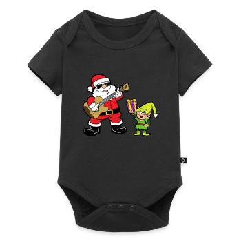 Noël Onze Xmas Père Noël Elfe - Body à manches courtes Premium Bébé - noir - Devant