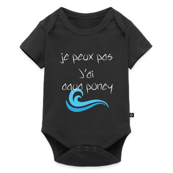 Je ne peux pas j'ai aqua poney - Body à manches courtes Premium Bébé - noir - Devant