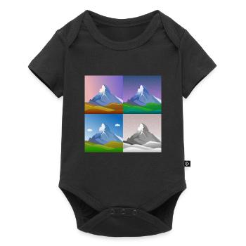 colorful mountains, Matterhorn, Switzerland, Alps, alps - Baby Premium short-sleeve bodysuit - black - Front