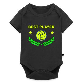 Best player (Volleyball, Sterne, Lorbeerkranz) - Baby Premium Kurzarmbody - Schwarz - Vorne