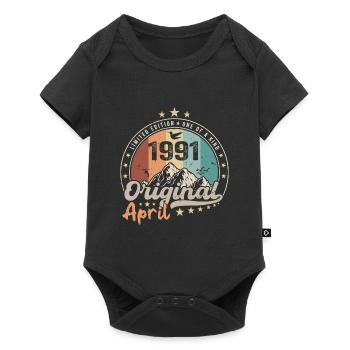 1991 April 1991 Birthday April 1991 April - Baby Premium short-sleeve bodysuit - black - Front