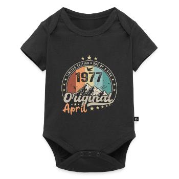 1977 Avril 1977 Anniversaire Avril 1977 Avril - Body à manches courtes Premium Bébé - noir - Devant