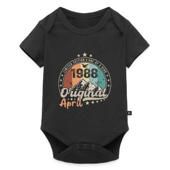 1988 Avril 1988 Anniversaire Avril 1988 Avril - Body à manches courtes Premium Bébé - noir - Devant