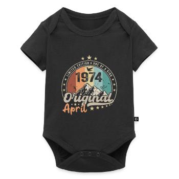 1974 Avril 1974 Anniversaire Avril 1974 Avril - Body à manches courtes Premium Bébé - noir - Devant