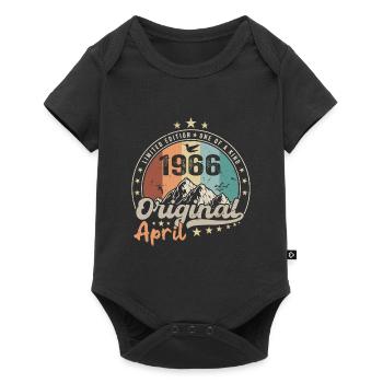 1966 April 1966 Birthday April 1966 April - Baby Premium short-sleeve bodysuit - black - Front