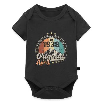 1938 April 1938 Birthday April 1938 April - Baby Premium short-sleeve bodysuit - black - Front