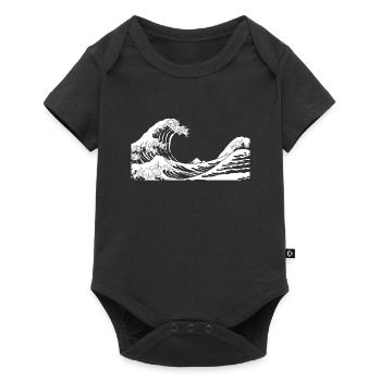 Kanagawa Waves Aesthetic Japanese Art Great Wave - Baby Premium short-sleeve bodysuit - black - Front