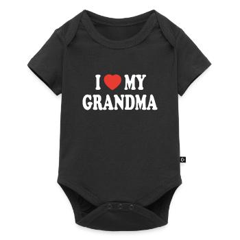 Love My Grandma - Red heart love - Baby Premium short-sleeve bodysuit - black - Front