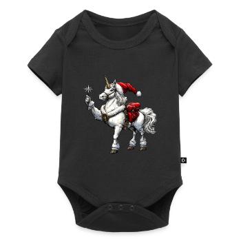 Unicorn Santa Claus - Baby Premium short-sleeve bodysuit - black - Front